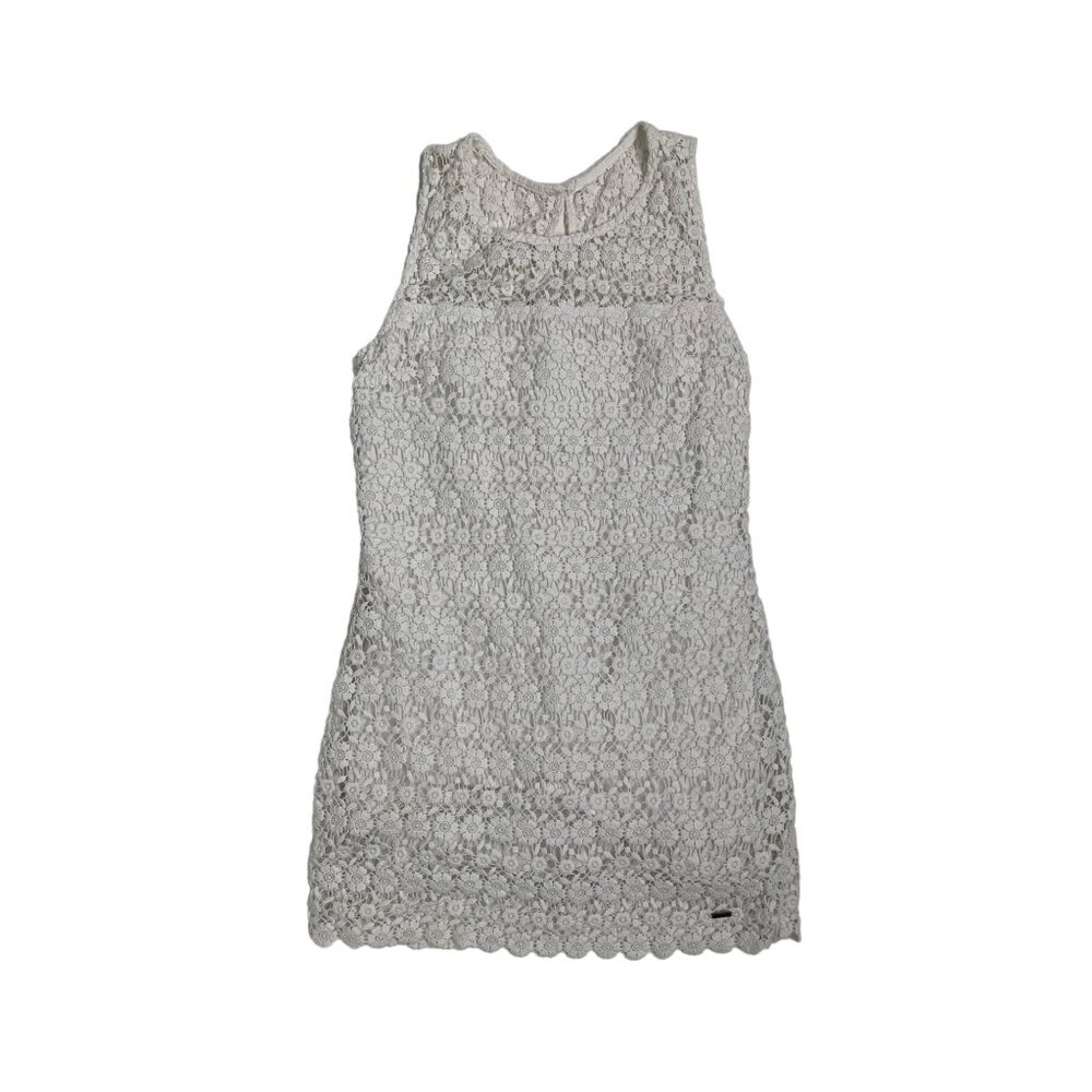 Hollister Women's White Floral Lace Sleeveless Dress Size 5